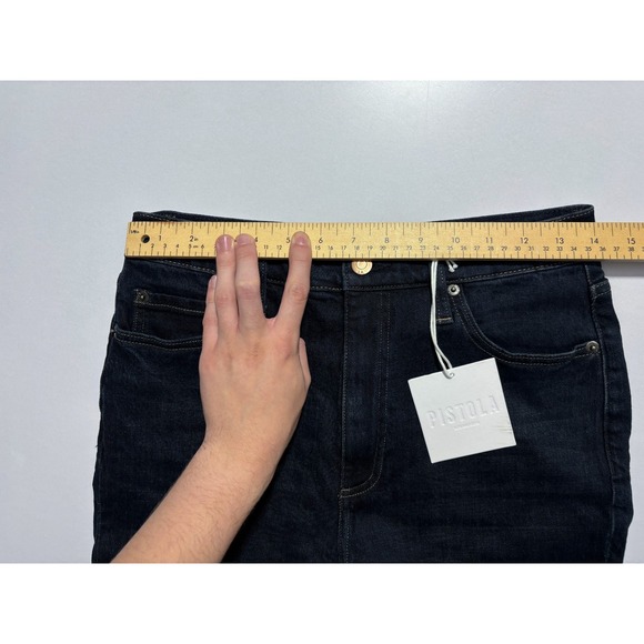 NWT PISTOLA Jeans Colleen High Rise Slim Boot Stretch Dark Wash Blue Women 28x33 - Picture 11 of 14